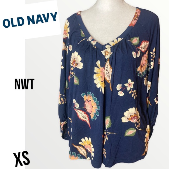 NWT womens Old Navy Floral Blouse XS - Picture 1 of 9